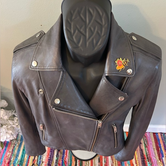 DIESEL Motorcycle Jacket Biker Moto Bomber Leather Coat Medium - Picture 3 of 9